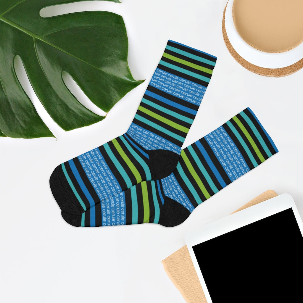 Cerule Socks - Stripes