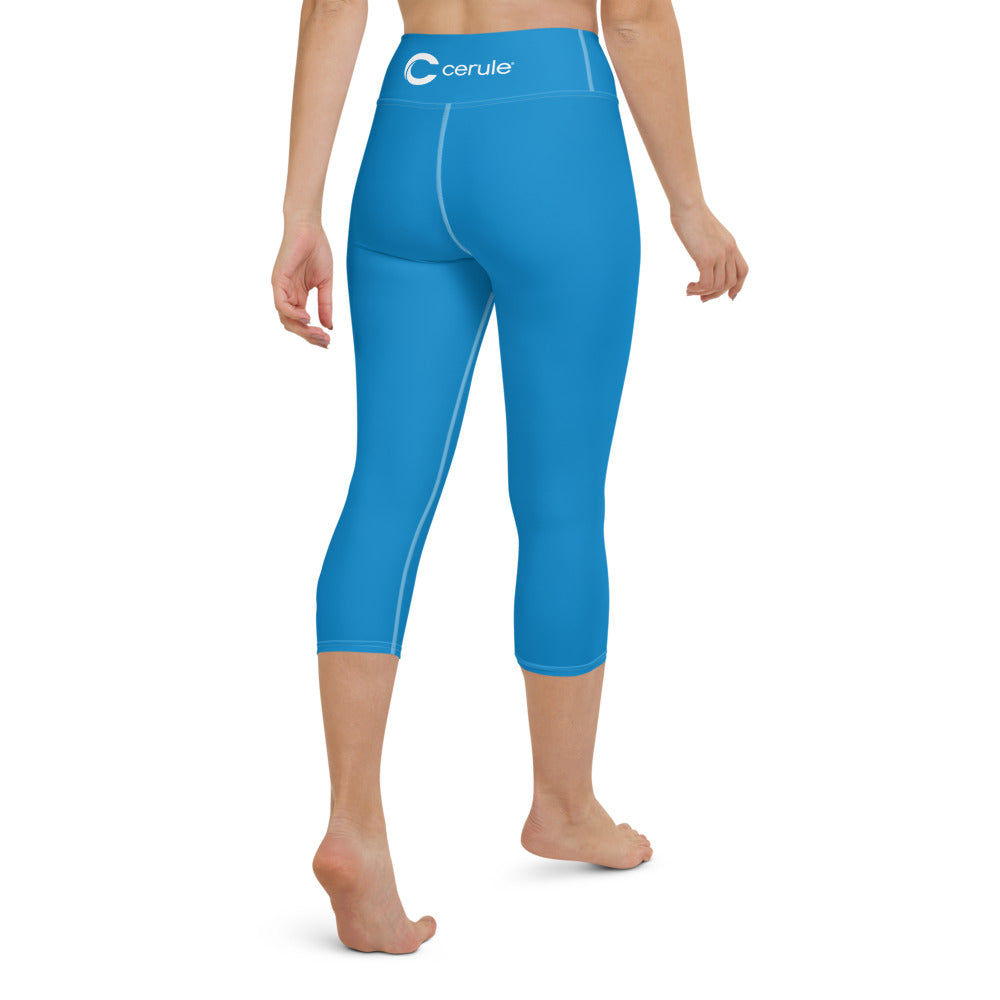 Cerule Yoga Capri Leggings - Blue