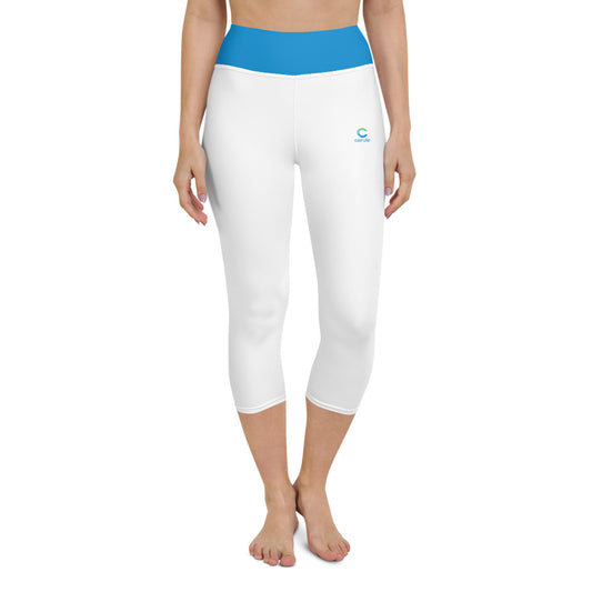 Cerule Yoga Capri Leggings - White