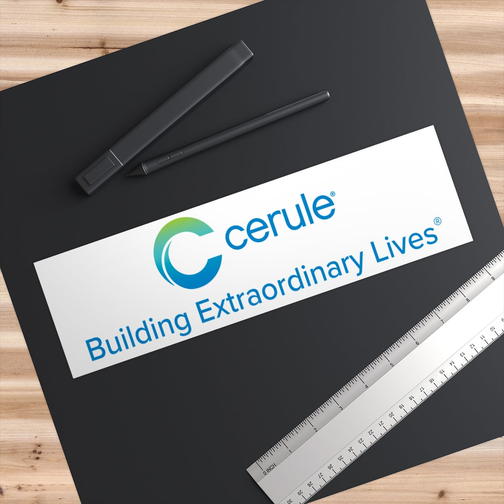 Cerule Bumper Stickers - Building Extraordinary Life - White