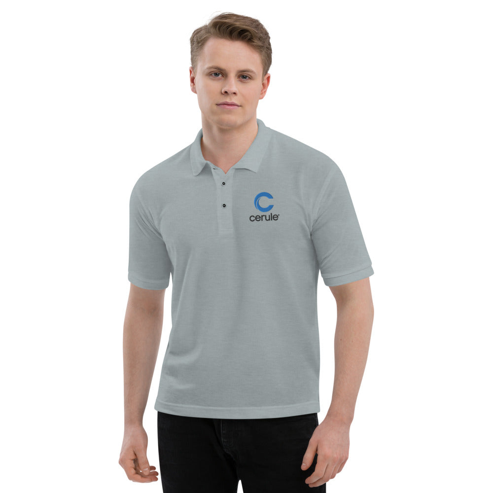 Men's "Cerule Embroidered" Polo - Light Grey