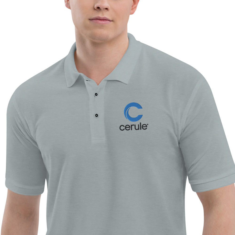 Men's "Cerule Embroidered" Polo - Light Grey