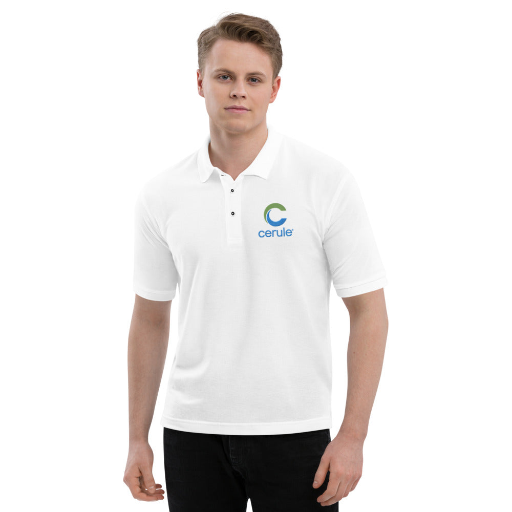 Men's "Cerule Embroidered" Polo - White
