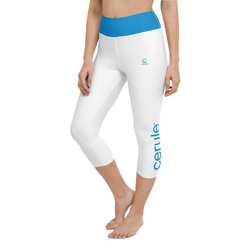 Cerule Yoga Capri Leggings - White
