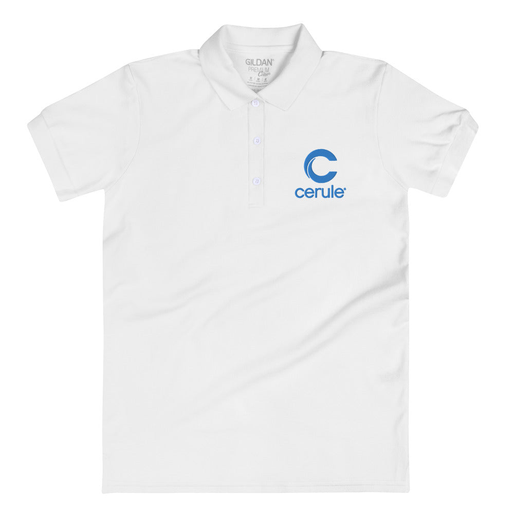 Women's "Cerule Embroidered" Polo - White