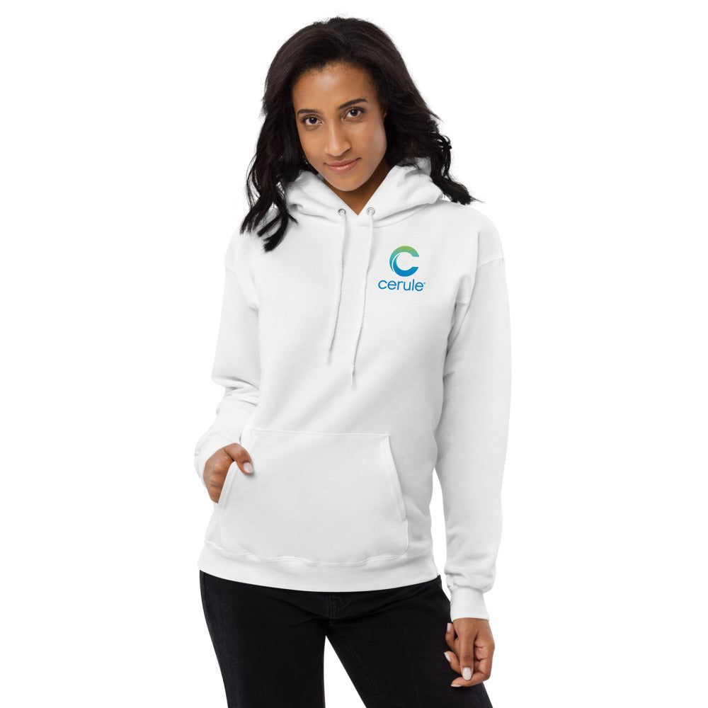 Cerule Unisex fleece hoodie - White