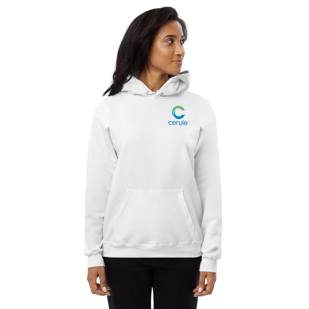 Cerule Unisex fleece hoodie - White